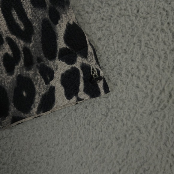 Ann Taylor Sweater Womens M Gray Black Leopard Cardigan Silk Blend Lightweight - Picture 12 of 12